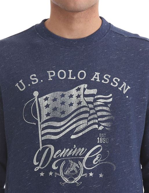 U.S. Polo Assn. Men Printed Casual Wear Sweatshirt